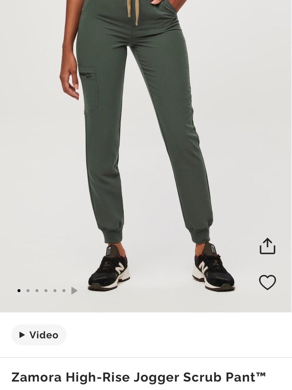 Figs Zamora High-Rise Jogger in Olive (Tall)